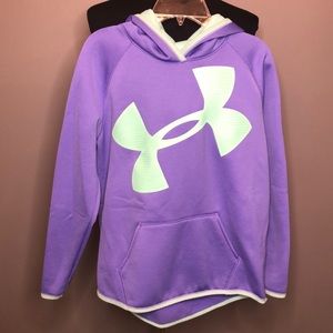 Under Armour Girls Purple & Teal Logo Hoodie